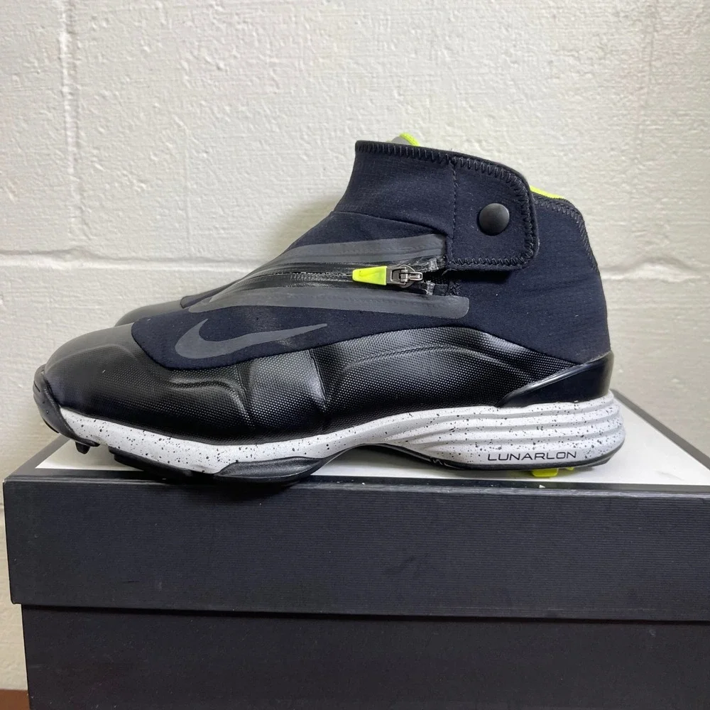 Nike Lunar Bandon II 554906-002 Golf Shoes Black Volt Sneakers Men's 10.5 W